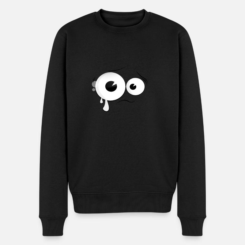 Schreiendes Gesicht - Männer Premium Bio Pullover - Schwarz