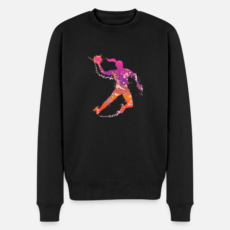 handball female de - Männer Premium Bio Pullover - Schwarz
