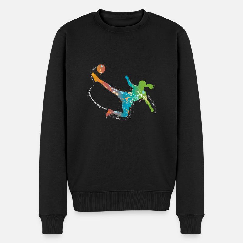 soccer female de - Männer Premium Bio Pullover - Schwarz