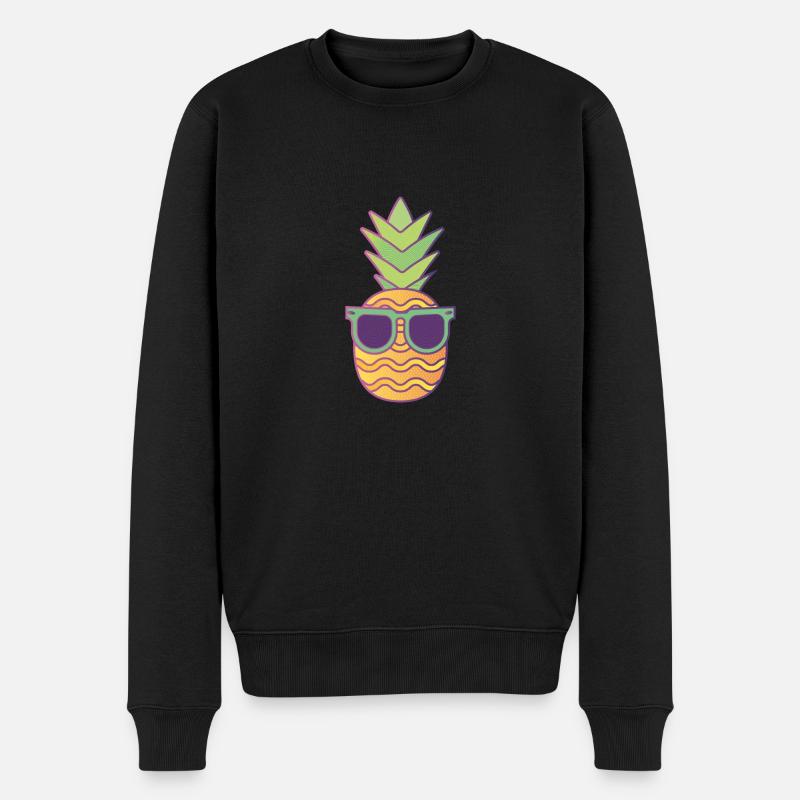 Cool ANANAS - Pull Premium bio Homme - noir