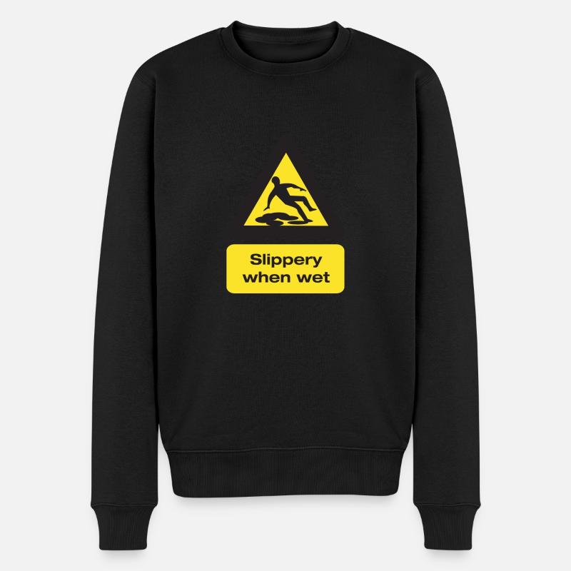 Slippery When Wet - Männer Premium Bio Pullover - Schwarz
