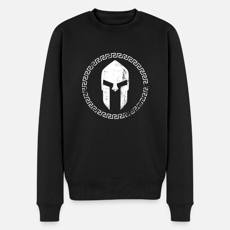 Sparta / Spartaner - Männer Premium Bio Pullover - Schwarz