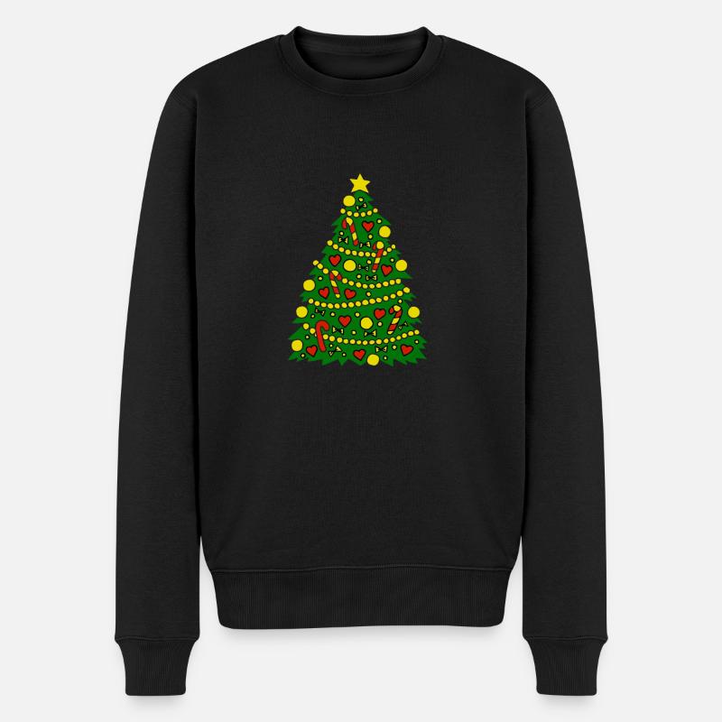 christmas_tree - Männer Premium Bio Pullover - Schwarz