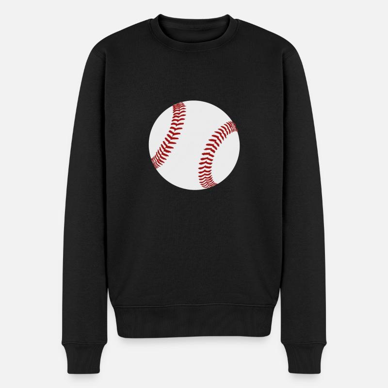 Baseball - Männer Premium Bio Pullover - Schwarz