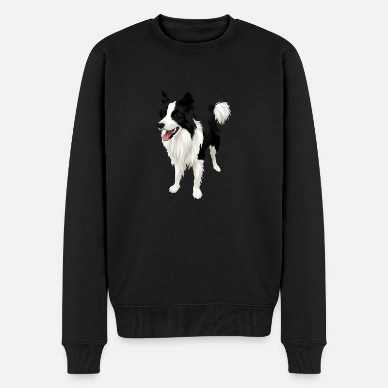 Limited! Border Collie Love - Männer Premium Bio Pullover - Schwarz