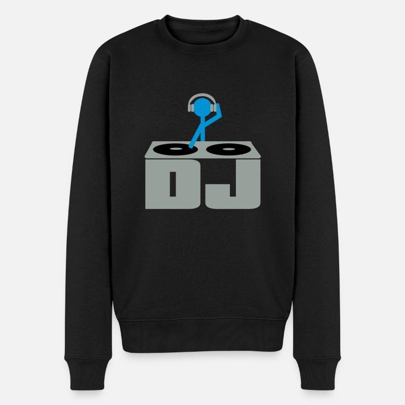 DJ - Männer Premium Bio Pullover - Schwarz