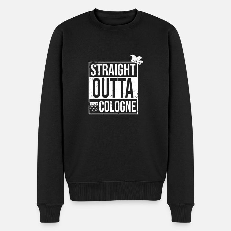 Straight Outta Cologne - Männer Premium Bio Pullover - Schwarz