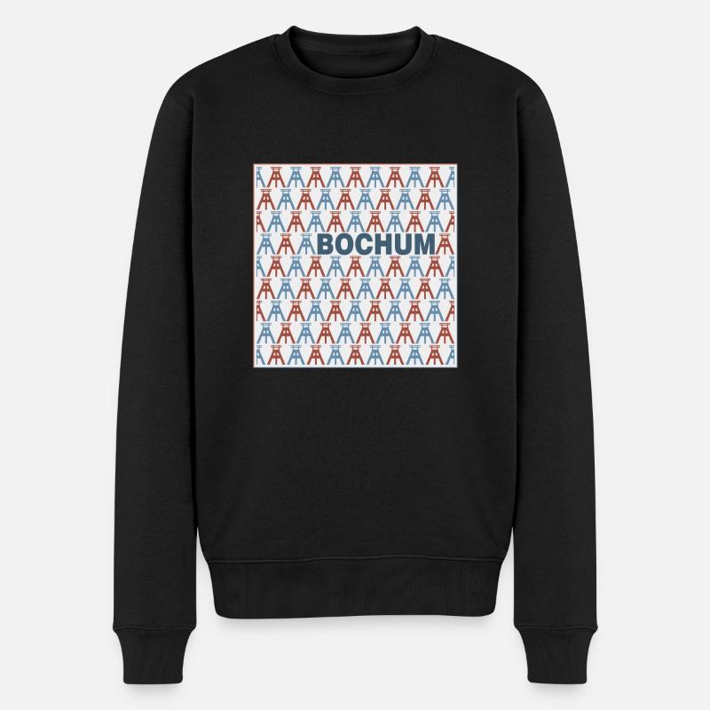 Bochum Fördertürme - Männer Premium Bio Pullover - Schwarz