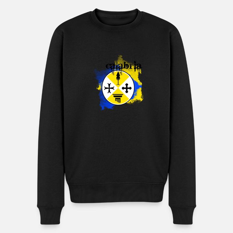 calabria - Männer Premium Bio Pullover - Schwarz