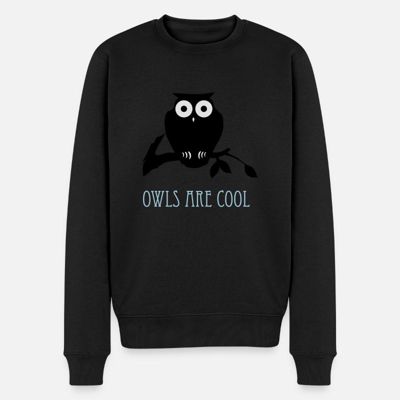 owls are cool - Männer Premium Bio Pullover - Schwarz