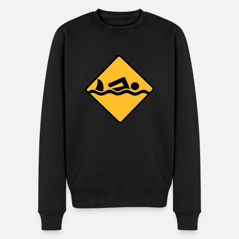 schwimmen - Männer Premium Bio Pullover - Schwarz