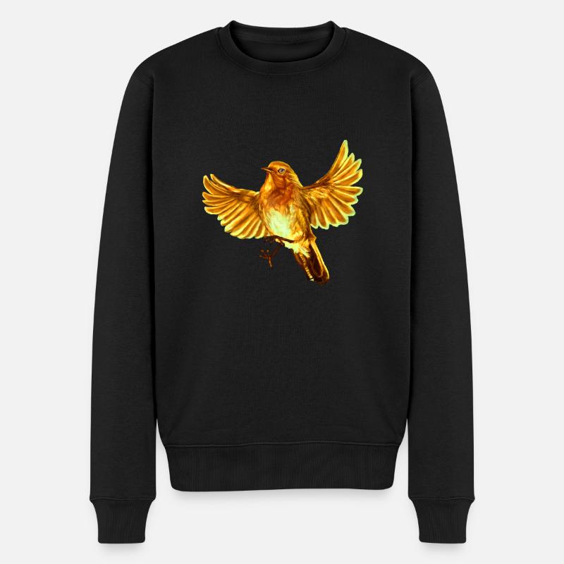 oiseau jaune - Pull Premium bio Homme - noir