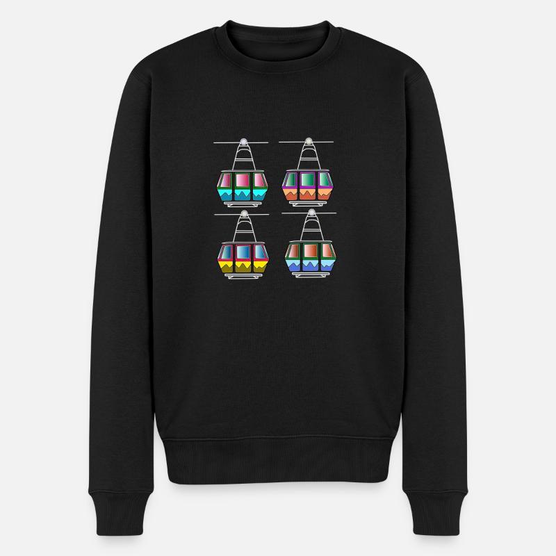 Seilbahn Gondel Bergbahn Seillieft Bergbahnen - Männer Premium Bio Pullover - Schwarz