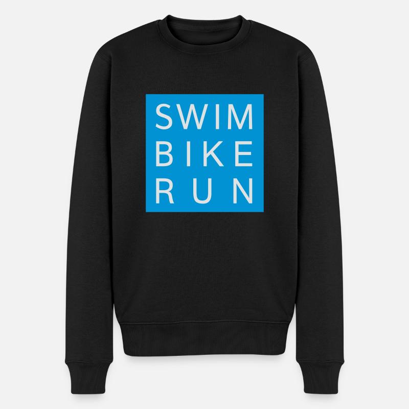 Triathlon Swim Bike Run - Männer Premium Bio Pullover - Schwarz