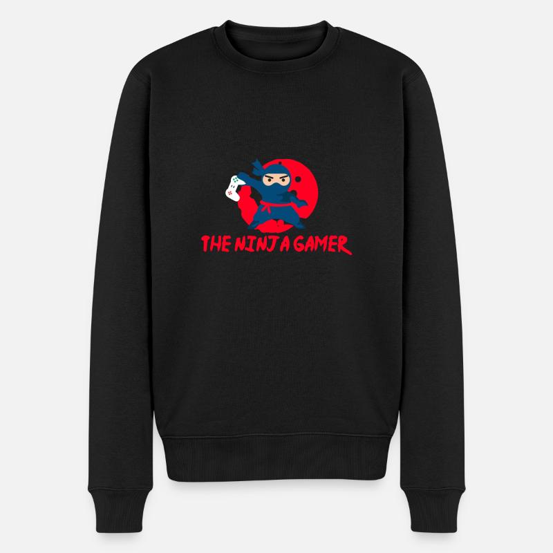 Gamer - Der Ninja-Gamer - Geschenkidee - Männer Premium Bio Pullover - Schwarz