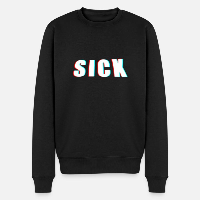 SICK SHIRTS - Männer Premium Bio Pullover - Schwarz