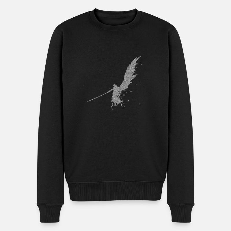 Langschwert-Engelswolke - Männer Premium Bio Pullover - Schwarz