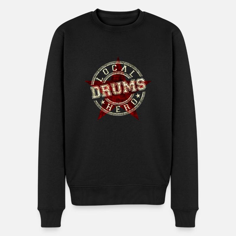 Local Hero Drums Musiker - Männer Premium Bio Pullover - Schwarz
