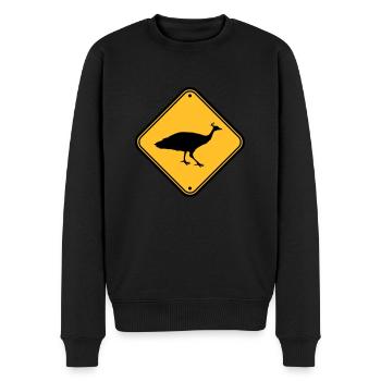 Bouclier Danger Attention Attention Remarque Zone - Pull Premium bio Homme - noir - Devant - Nico (187cm)