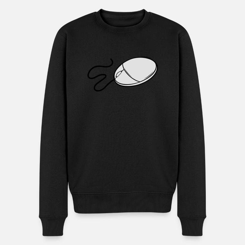 Computer mouse - Männer Premium Bio Pullover - Schwarz