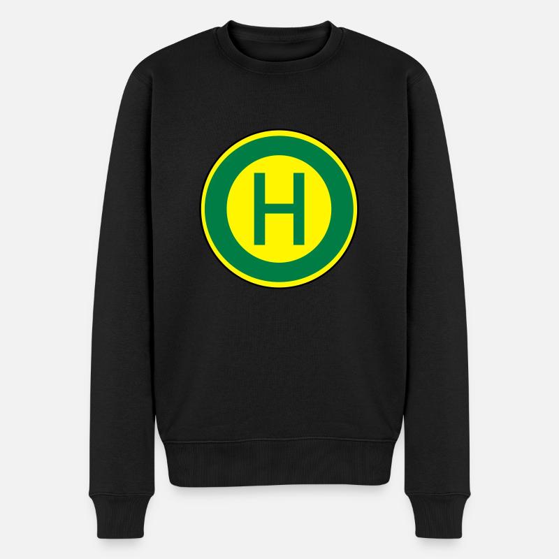 Haltestelle - Männer Premium Bio Pullover - Schwarz
