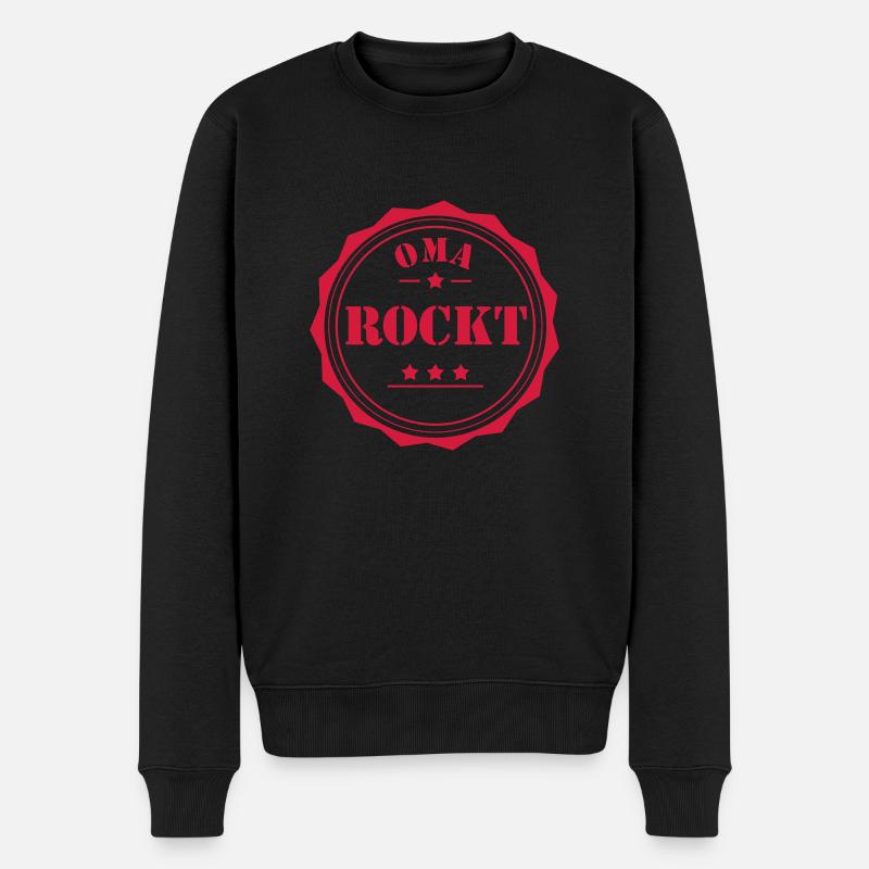 Oma rockt! - Männer Premium Bio Pullover - Schwarz