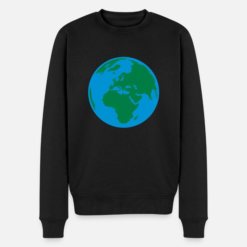 Welt - Männer Premium Bio Pullover - Schwarz