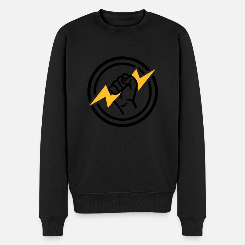 Blitz - Männer Premium Bio Pullover - Schwarz
