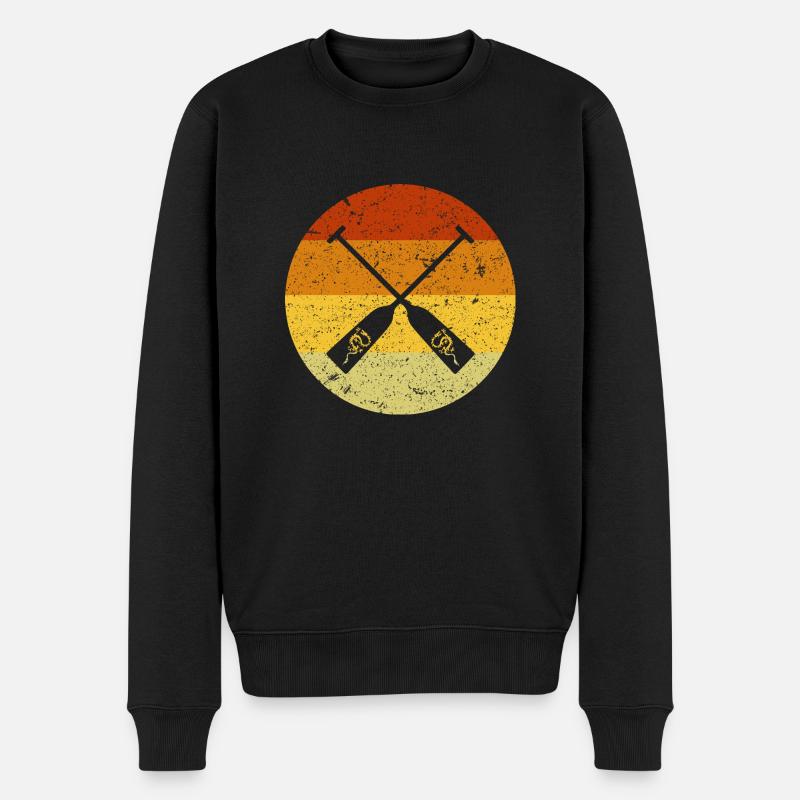 Drachenboot Paddel Icon Retro Vintage Old School - Männer Premium Bio Pullover - Schwarz