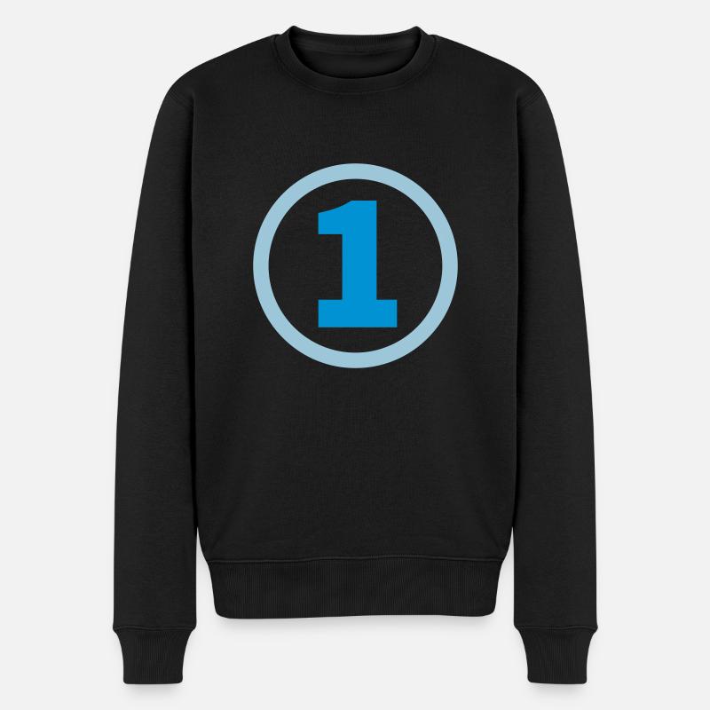 Nummer eins - Männer Premium Bio Pullover - Schwarz