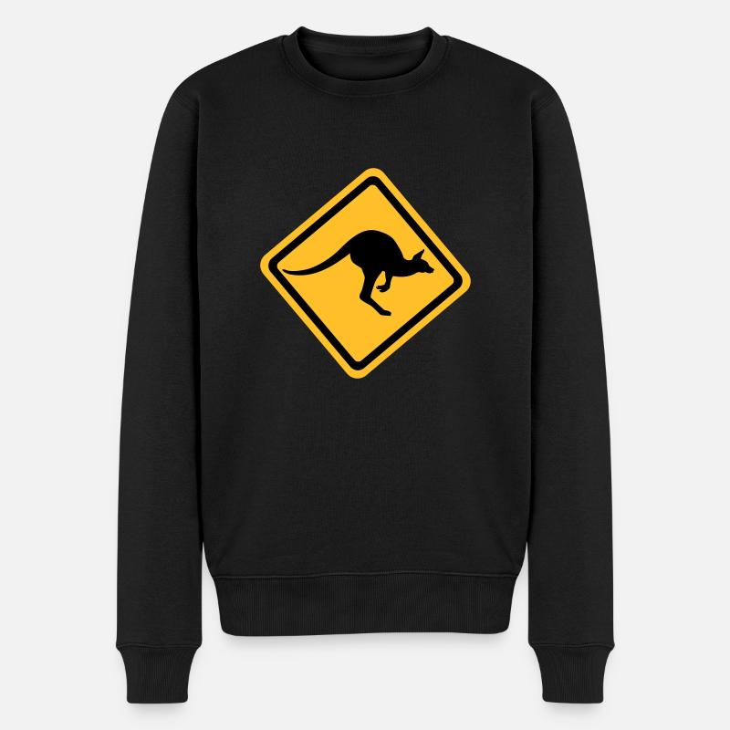 Känguru - Männer Premium Bio Pullover - Schwarz