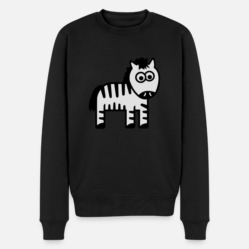 Zebra - Männer Premium Bio Pullover - Schwarz