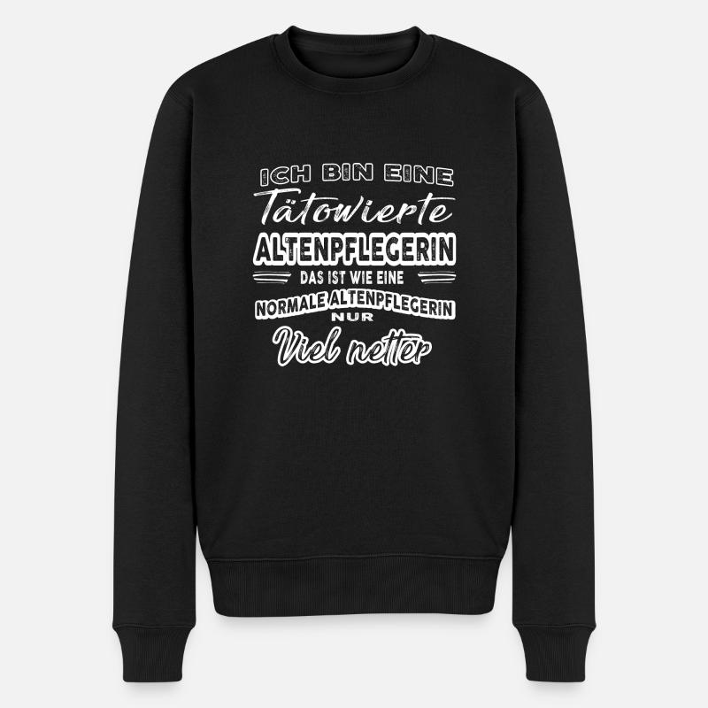 tätowierte altenpflegerin - Männer Premium Bio Pullover - Schwarz