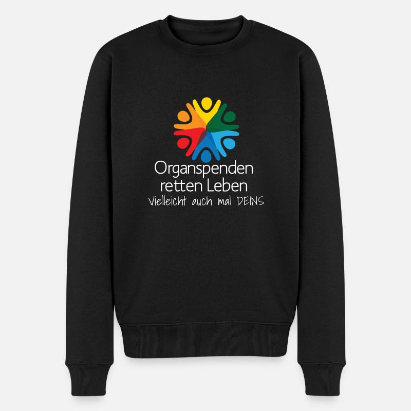 Organspenden retten Leben 2 - Männer Premium Bio Pullover - Schwarz