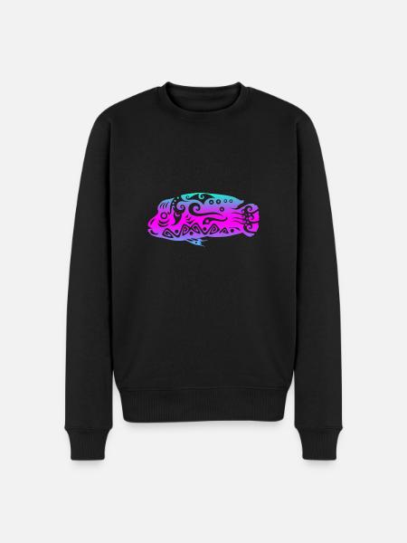 Maori Buffalo Hoved Papegøje Fisk Tribal Tattoo Poison - Økologisk premium-sweatshirt til mænd - sort