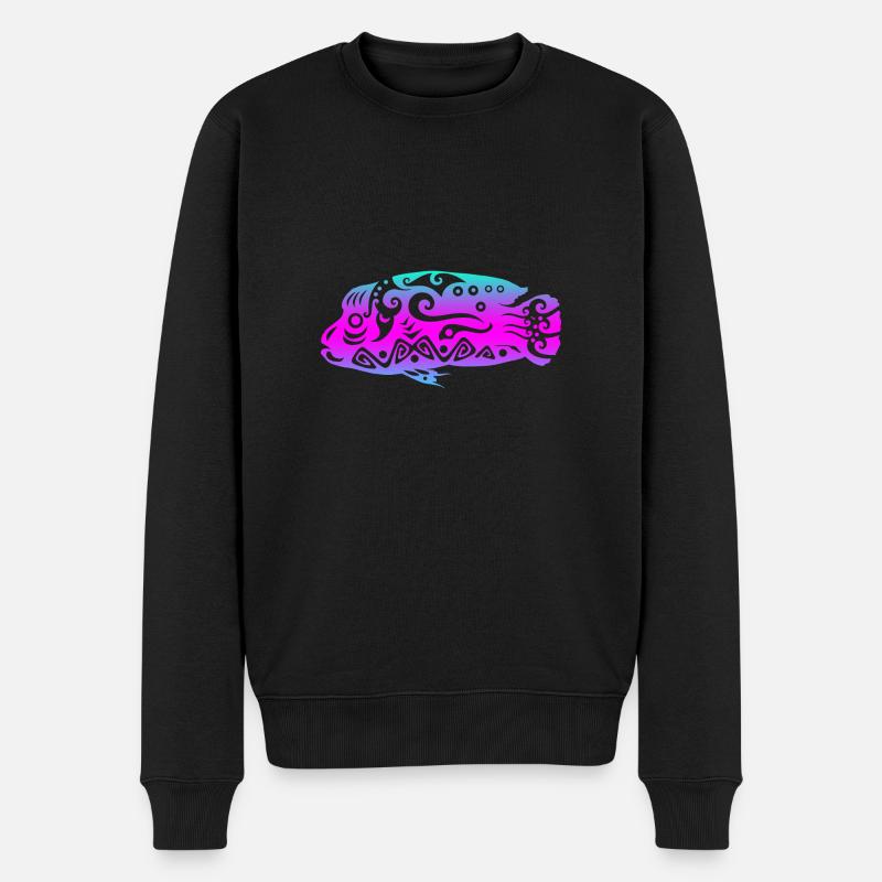 Maori Büffelkopf Papageifisch Tribal Tattoo Gift - Männer Premium Bio Pullover - Schwarz
