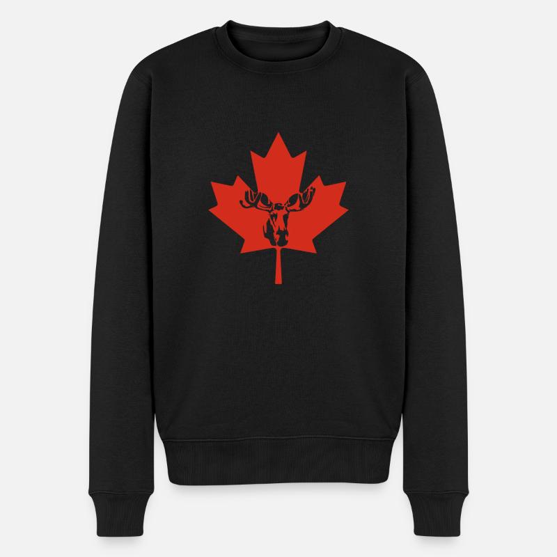 Canada Animaux d’orignal au Canada Idée cadeau - Pull Premium bio Homme - noir