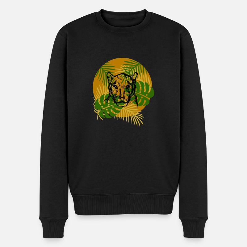 Dschungel-Panther - Männer Premium Bio Pullover - Schwarz