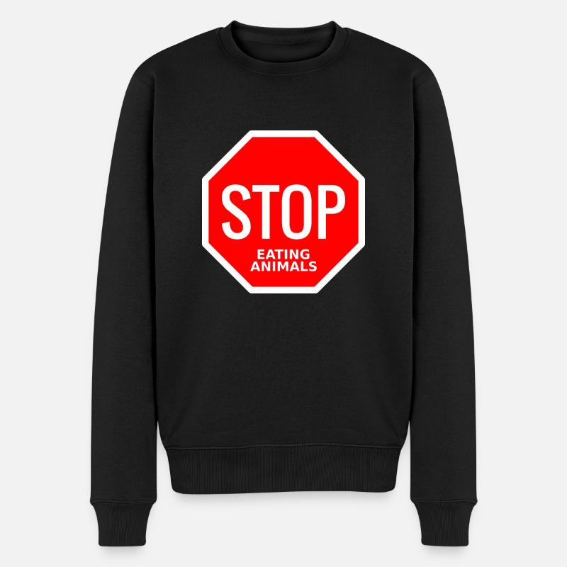 Stop Eating Animals - Männer Premium Bio Pullover - Schwarz