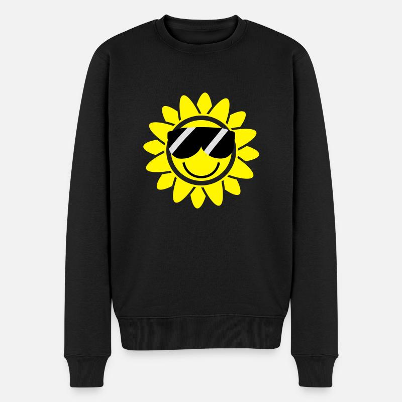 sonne_smiley - Männer Premium Bio Pullover - Schwarz
