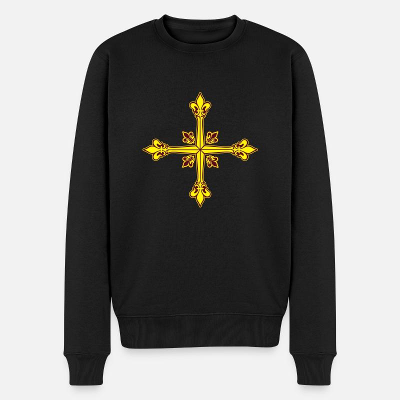 Musketier Fleur de Lys - Männer Premium Bio Pullover - Schwarz