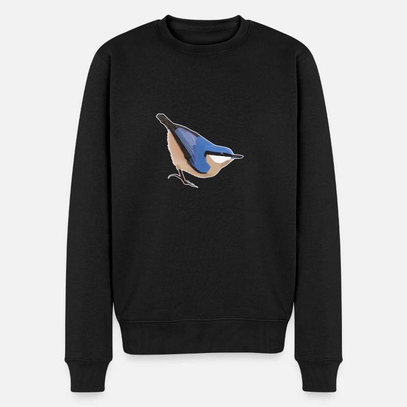 jz.birds Kleiber Vogel Design - Männer Premium Bio Pullover - Schwarz