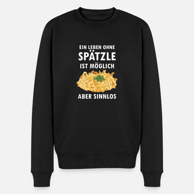 Spätzle Shirt | Schwabe Schwäbisch Geschenkideen - Männer Premium Bio Pullover - Schwarz