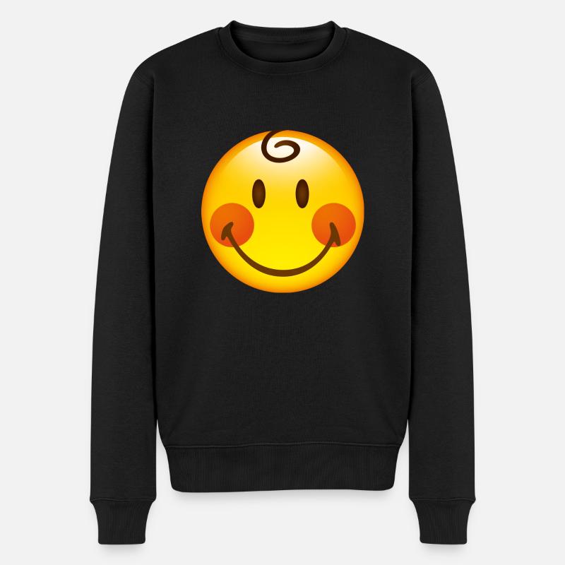 Smiley Cheeky Boy - Männer Premium Bio Pullover - Schwarz