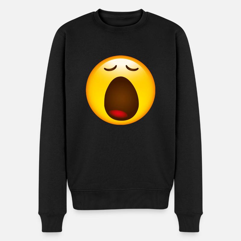 Smiley Glossy Yawning - Pull Premium bio Homme - noir
