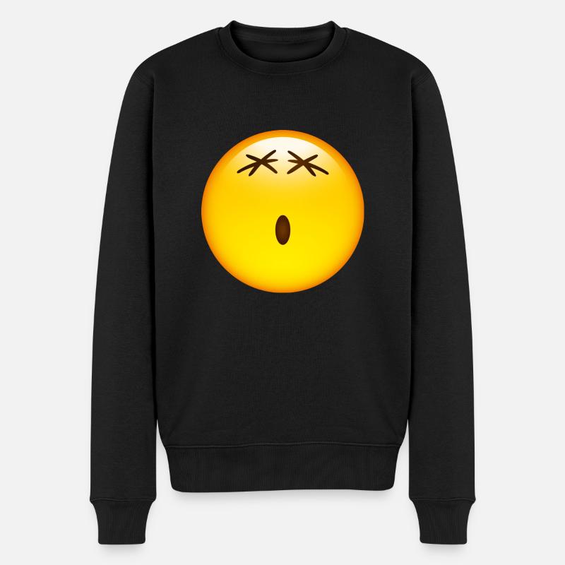Smiley Glossy Ohw! - Männer Premium Bio Pullover - Schwarz