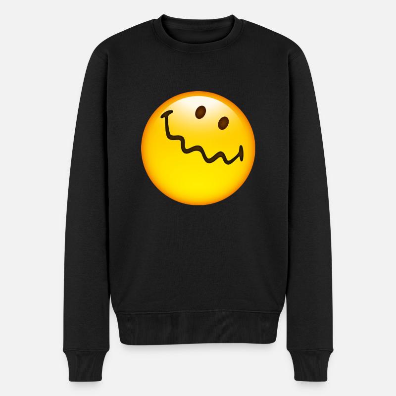 Smiley Glossy Uncertain - Pull Premium bio Homme - noir