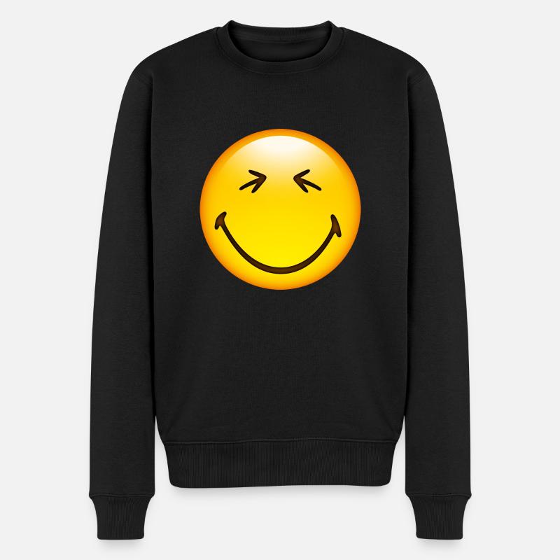 Smiley Happy - Pull Premium bio Homme - noir