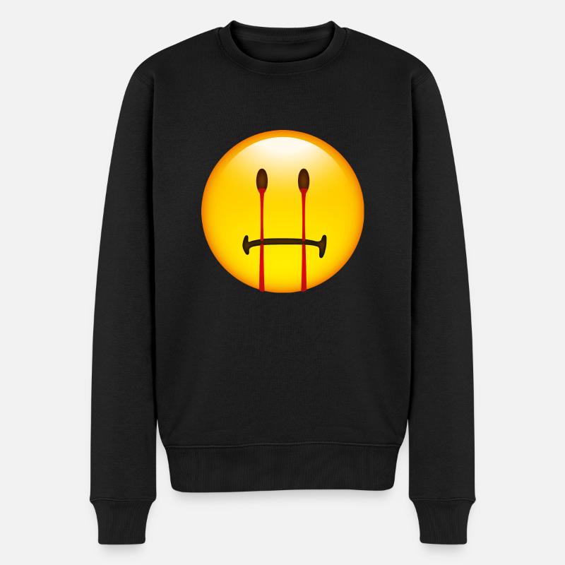 Smiley Halloween - Männer Premium Bio Pullover - Schwarz