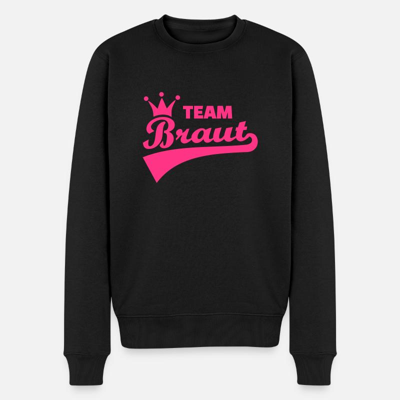 Team Braut - Männer Premium Bio Pullover - Schwarz
